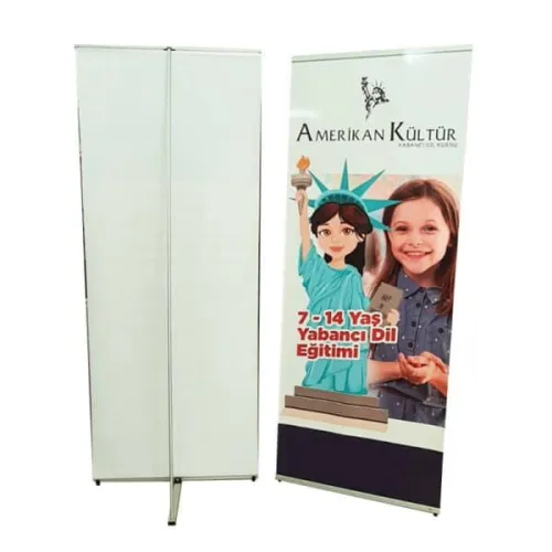 Quick Banner (L Banner) Baskılı Tanıtım Standı Alternatif Görünüm