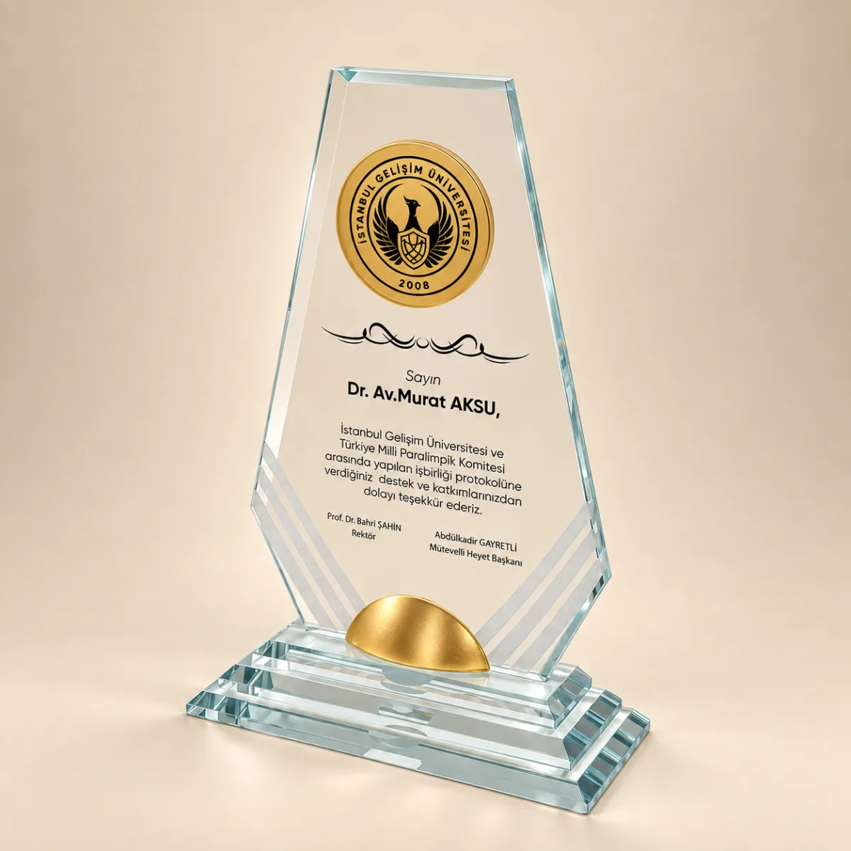 Prizma Kesim Kristal Plaket