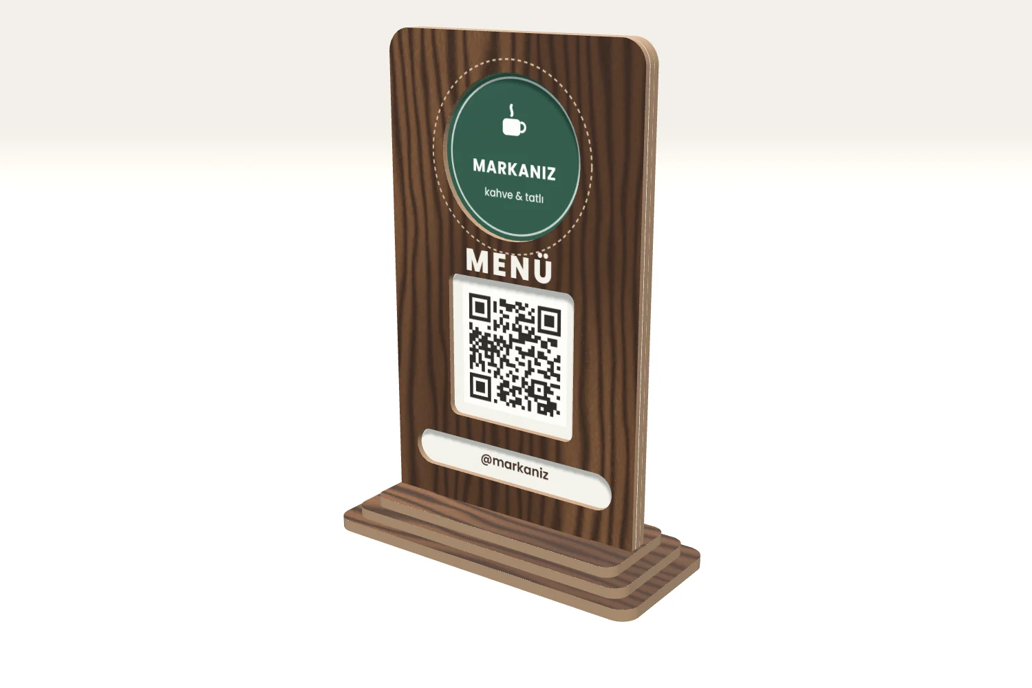 Ahşap Pencereli QR Menü Standı — görsel 4