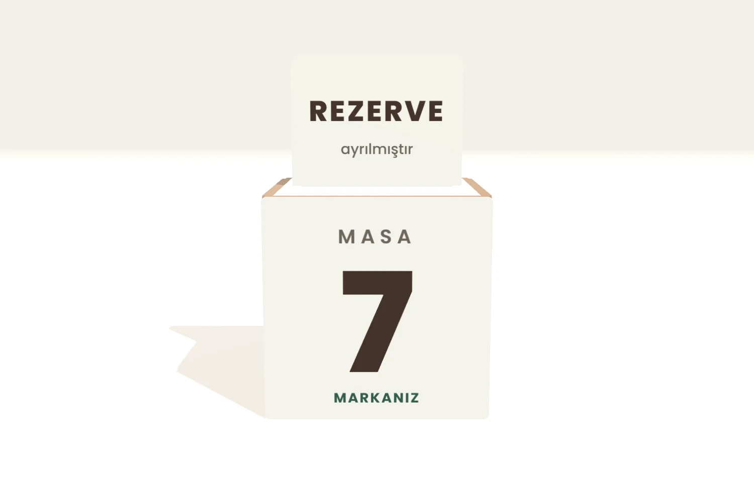 QR Kodlu MDF Masa Numarası Küpü — görsel 2
