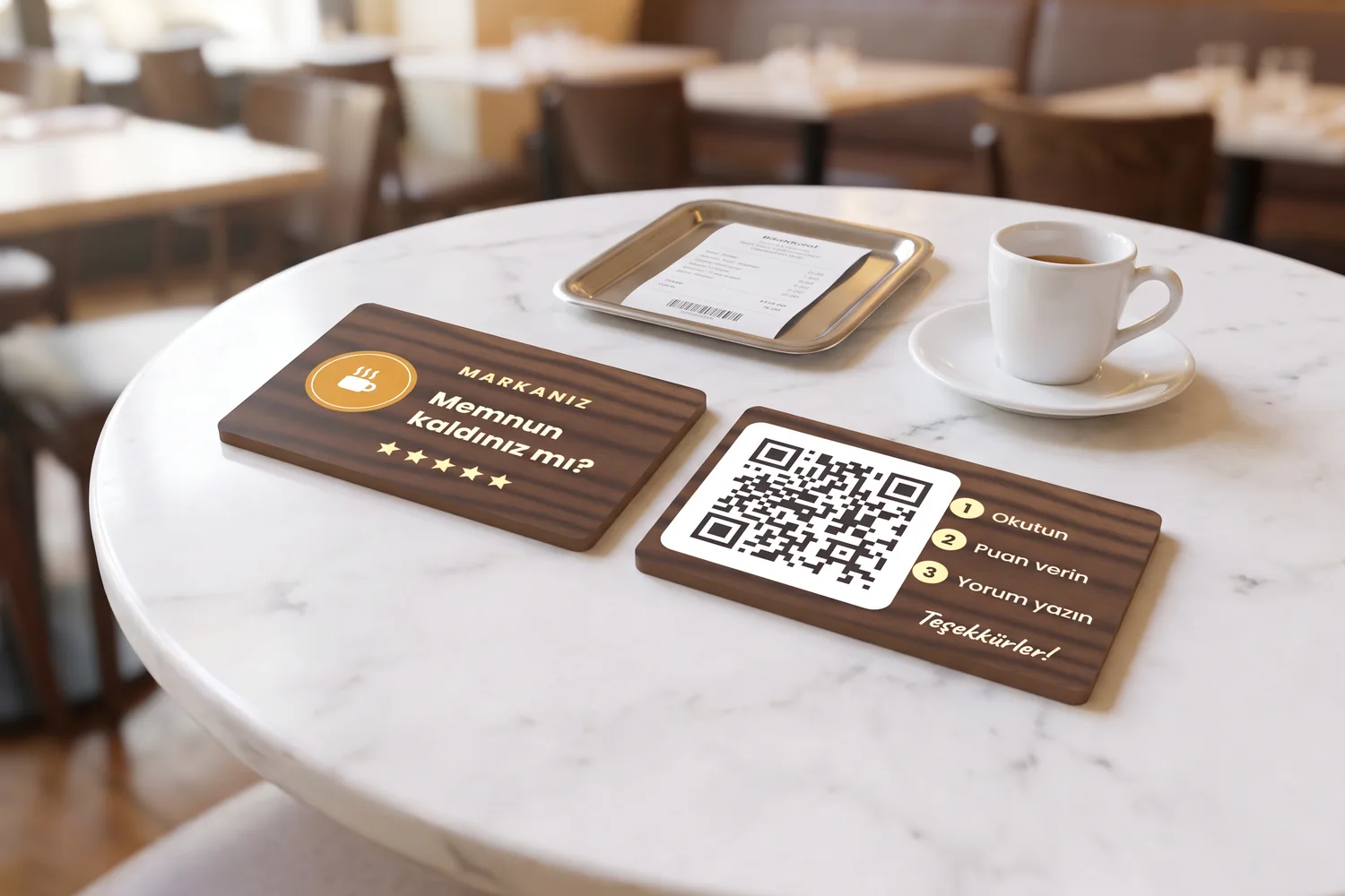 QR Kodlu Google Yorum Kartı, Kartvizit Boyu — görsel 2