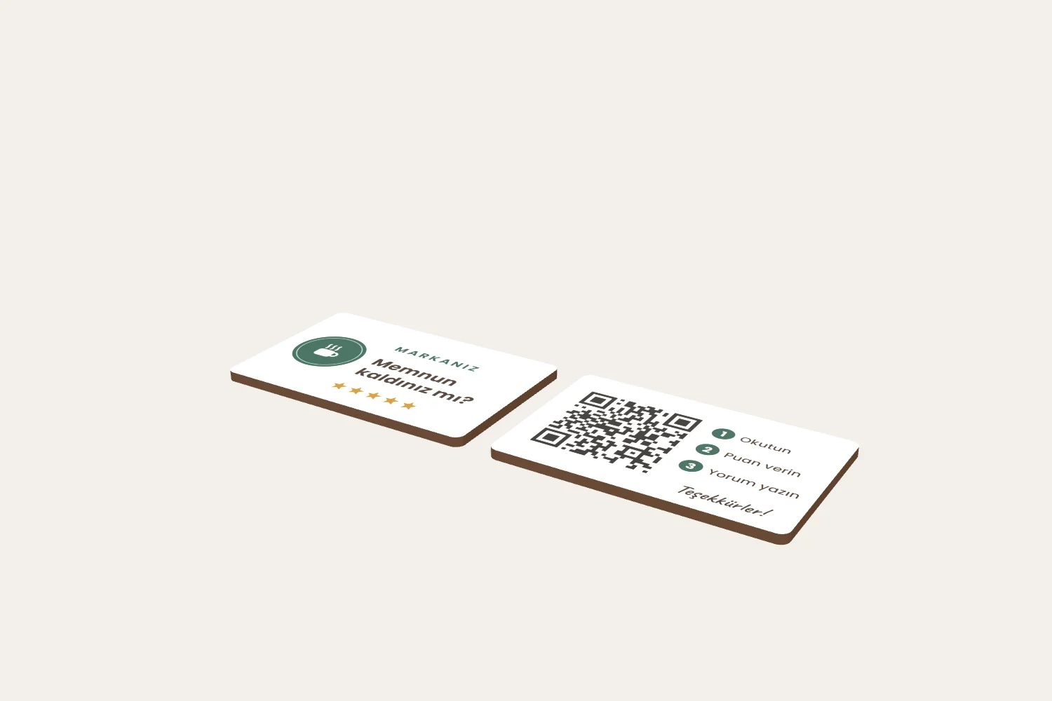 QR Kodlu Google Yorum Kartı, Kartvizit Boyu — görsel 7