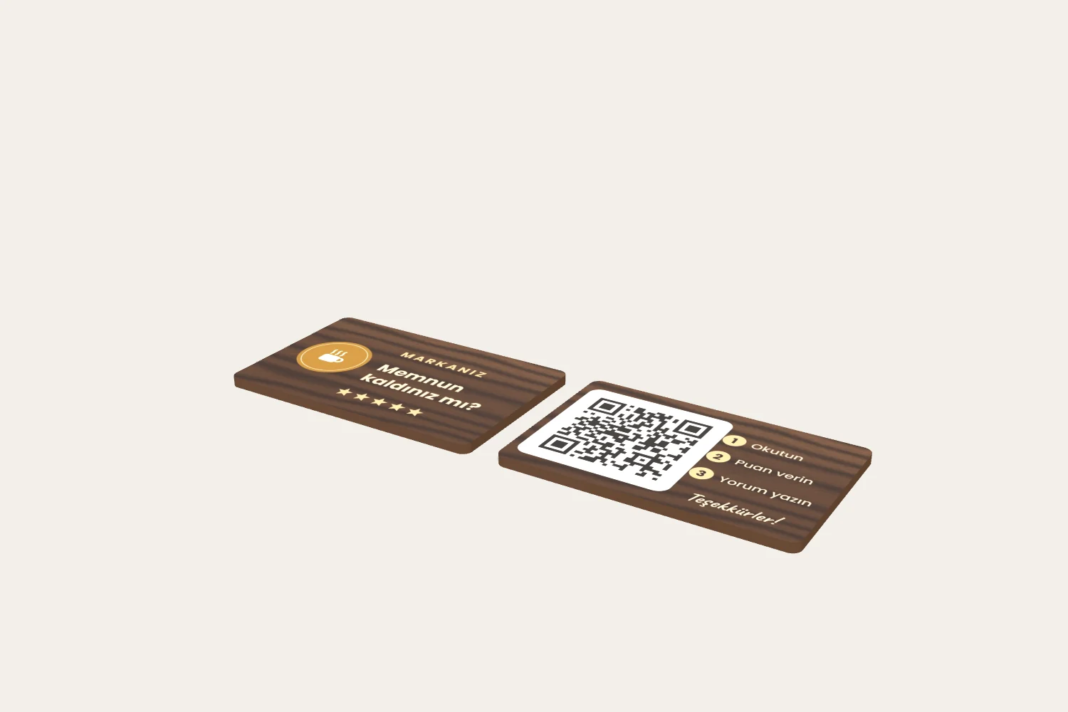 QR Kodlu Google Yorum Kartı, Kartvizit Boyu — görsel 6